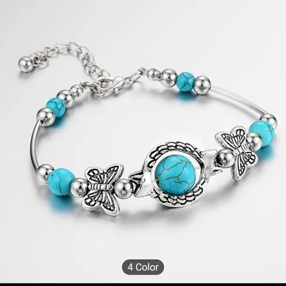 New turquoise bracelet butterfly new d83 - Picture 1 of 4